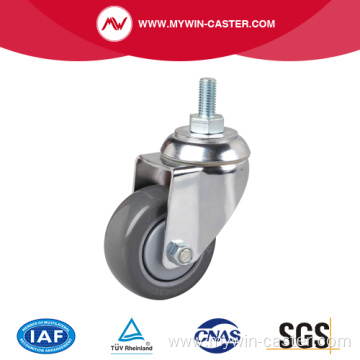 Chrome 3 Inch 130Kg Threaded Swivel PU Caster